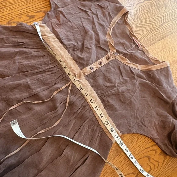 Johnny Was Mocha Brown Long Sleeve V-Neck Size M READ - Picture 5 of 13